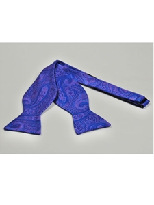 IKE Behar Blue Lavender with Paisley Design Silk Bow Tie SAMSTAILORINGIMG-0046 - Spring 2015 Collection Bow Ties | Sam's Tailoring Fine Men's Clothing