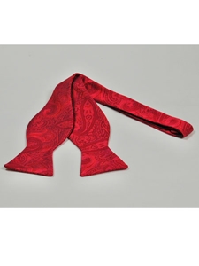 IKE Behar Red with Paisley Design Silk Bow Tie SAMSTAILORINGIMG-0048 - Spring 2015 Collection Bow Ties | Sam's Tailoring Fine Men's Clothing