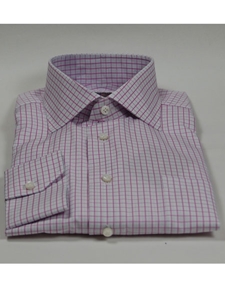 Robert Talbott Pink with Check Design Medium Spread Collar Estate Dress Shirt SAMSTAILORINGIMG-0073 - Spring 2015 Collection Dress Shirts | Sam's Tailoring Fine Men's Clothing