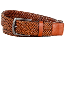 Trafalgar Tan Ethan Braided Dress Belt 08121104TF0006251STK32 - Spring 2015 Collection Leather Dress Belts | Sam's Tailoring Fine Men's Clothing