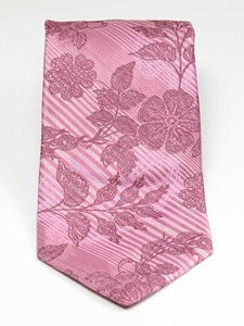 Ted Baker Old Rose with Floral Patterned Striped Silk Tie 1686 - Fall 2014 Collection Ties | Sam's Tailoring Fine Men's Clothing
