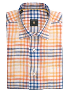 Robert Talbott Papaya Plaid Check Design Wide Spread Collar Classic Fit Anderson Sport Shirt LUM15S27-01 - Spring 2015 Collection Sport Shirts | Sam's Tailoring Fine Men's Clothing