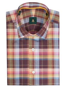 Robert Talbott Antelope Plaid Check Design Wide Spread Collar Tailored Fit Crespi III Sport Shirt TSM15S05-03 - Spring 2015 Collection Sport Shirts | Sam's Tailoring Fine Men's Clothing