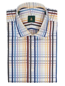 Robert Talbott Brunello with Plaid Check Design Wide Spread Collar Cotton Tailored Fit Crespi III Sport Shirt TSM15S16-06 - Spring 2015 Collection Sport Shirts | Sam's Tailoring Fine Men's Clothing