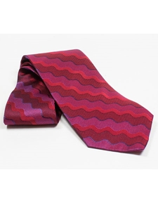 Jhane Barnes Red with Wavy Stripes Design Silk Tie JLPJBT0018 - Ties or Neckwear | Sam's Tailoring Fine Men's Clothing