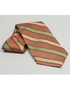 Jhane Barnes Pale Copper with Stripes Silk Tie JLPJBT0049 - Ties or Neckwear | Sam's Tailoring Fine Men's Clothing