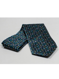 Jhane Barnes Navy with Floral Design Silk Tie JLPJBT0053 - Ties or Neckwear | Sam's Tailoring Fine Men's Clothing