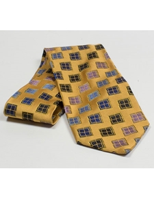 Jhane Barnes Yellow with Geometric Design Silk Tie JLPJBT0066 - Ties or Neckwear | Sam's Tailoring Fine Men's Clothing