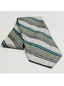 Jhane Barnes Grey with Multi-Color Stripes Silk Tie JLPJBT0086 - Ties or Neckwear | Sam's Tailoring Fine Men's Clothing