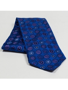 Jhane Barnes Blue with Geometric Design Silk Tie JLPJBT0087 - Ties or Neckwear | Sam's Tailoring Fine Men's Clothing