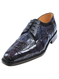 Belvedere Navy Susa Genuine Crocodile Shoes P32 - Leather Shoes | Sam's Tailoring Fine Men's Clothing