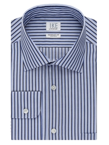 Ike by Ike Regular Fit Stripe Non Iron Dress Shirt Stream 28I0400-427 - Dress Shirts | Sam's Tailoring Fine Men's Clothing