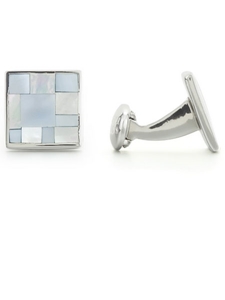 Robert Talbott Square Mulit Mop Tile in Sky Cuff Link LC1290-01 - Fall 2015 Collection Cuff Links | Sam's Tailoring Fine Men's Clothing