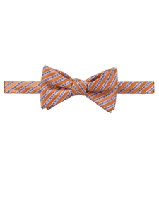 Robert Talbott Peach Blue Stripe Best Of Class Wall Street Bow Tie 563102C-01 - Spring 2016 Collection Bow Ties and Sets | Sam's Tailoring Fine Men's Clothing