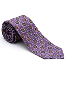 Robert Talbott Purple with Medallion Yarn-Dyed Overprint Seven Fold Tie 51153M0-05 - Spring 2016 Collection Seven Fold Ties | Sam's Tailoring Fine Men's Clothing