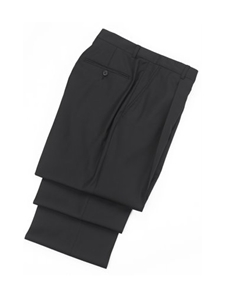 Wool Pleated Black Traveler Trouser | Hickey FreeMan Trousers Collection | Sams Tailoring