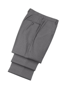 Wool Flat Front Grey Traveler Trousers | Hickey FreeMan Trousers Collection | Sams Tailoring