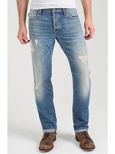 Light Blue Macqueen Straight Slevedge Jean - Fantasy Road | Eight Field of Freedom Men's Jeans  2016 | Sams Tailoring