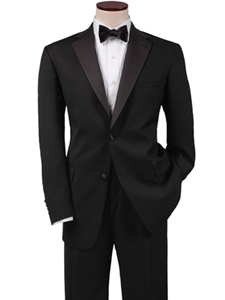 Hart Schaffner Marx Black Satin Notch Lapel Tuxedo 159-510403 - Formal Wear | Sam's Tailoring Fine Men's Clothing