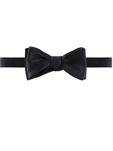 Robert Talbott Solid Black Satin Bow Tie 010280B-01 - Spring 2016 Collection Bow Ties and Sets | Sam's Tailoring Fine Men's Clothing