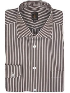 Brown Stripe Classic Fit Dress Shirt | Robert Talbott Spring Collection 2016 | Sams Tailoring