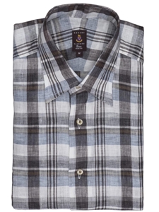 Tan, Brown and Grey Plaid Estate Shirt| Robert Talbott Spring Collection 2016 | Sams Tailoring