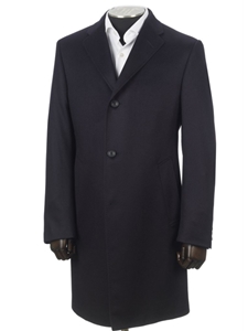 Navy 3 Button Cashmere OverCoat | Hickey Freeman New Coats Collection | Sams Tailoring