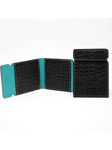 Black Embossed Alligator Calfskin Cash Cover Wallet | Torino Leather New Wallets Collection 2016 | Sams Tailoring