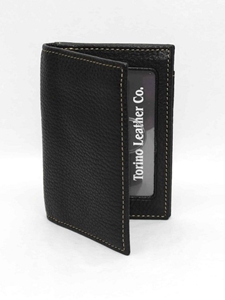 Black Tumbled Glove Leather Gusseted Card Case Wallet|  Torino Leather's Wallet collection | Sams Tailoring