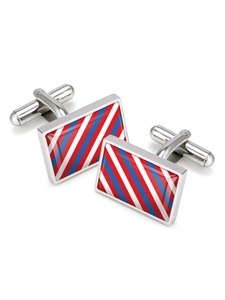 Red, White, & Blue Rep Tie Cufflinks | M-Clip New Cufflinks Collection 2016 | Sams Tailoring
