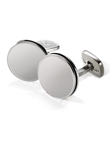 Brushed Stainless Bordered Round Cufflink  | M-Clip New Cufflinks Collection 2016 | Sams Tailoring