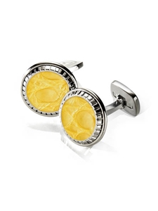 Yellow Alligator Carved Cufflink  | M-Clip New Cufflinks Collection 2016 | Sams Tailoring