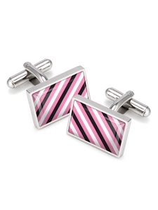 Pink, Black, & White Rep Tie Cufflinks | M-Clip New Cufflinks Collection 2016 | Sams Tailoring