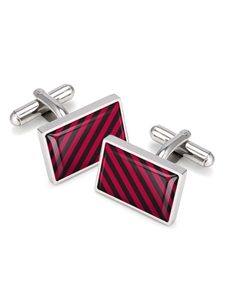 Crimson & Black Team Stripes Inlay Cufflink  | M-Clip New Cufflinks Collection 2016 | Sams Tailoring