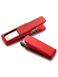 Red Solid Slide Anodized Aluminum Money Clip | M-Clip New Money Clip | Sams Tailoring