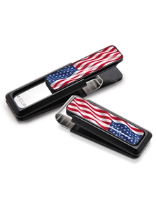 Black with US Flag Anodized Aluminum Money Clip | M-Clip New Money Clip | Sams Tailoring