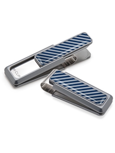 Gray & Dark Blue Inlay Money Clip  | M-Clip New Money Clip | Sams Tailoring