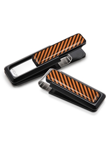 Orange & Black Inlay Money Clip  | M-Clip New Money Clip | Sams Tailoring