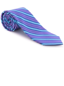 Robert Talbott Navy with Purple and Teal Stripe Welch Margetson Best of Class Tie 58961E0-05 - Spring 2016 Collection Best Of Class Ties | Sam's Tailoring Fine Men's Clothing