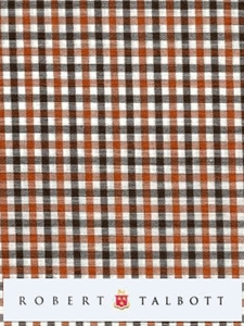 Brown, Orange & White Micro Check Custom Shirt | Robert Talbott Custom Shirts | Sams Tailoring