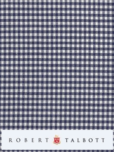 Navy & White Small Gingham Check Custom Shirt | Robert Talbott Custom Shirts | Sams Tailoring