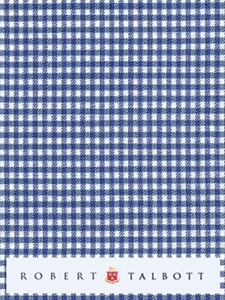 White & Blue Small Gingham Check Custom Shirt | Robert Talbott Custom Shirts | Sams Tailoring