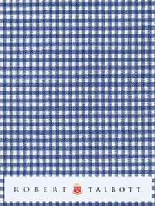 White & Blue Small Gingham Check Custom Shirt | Robert Talbott Custom Shirts | Sams Tailoring