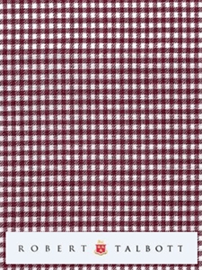 White & Red Small Ghigham Check Custom Shirt | Robert Talbott Custom Shirts | Sams Tailoring