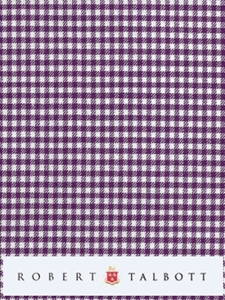 White & Purple Small Ghigham Check Custom Shirt  | Robert Talbott Custom Shirts | Sams Tailoring