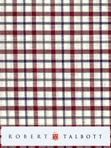 Grey, Navy, Burgundy & Off White Twill Check Custom Shirt  | Robert Talbott Custom Shirts | Sams Tailoring