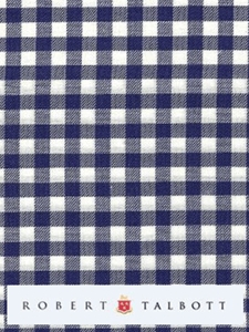 White & Navy Twill Check Custom Shirt  | Robert Talbott Custom Shirts | Sams Tailoring