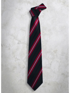 Black Classic Stripes Precious Silk Tie | Italo Ferretti Super Class Collection | Sam's Tailoring