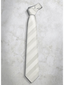 Grey & White Classic Stripes Refined Silk Tie | Italo Ferretti Super Class Collection | Sam's Tailoring