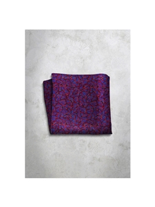 Violet Pattren Design Silk Satin Men's Handkerchief  | Italo Ferretti Super Class Collection | Sam's Tailoring